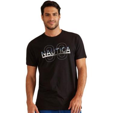 Imagem de Camiseta Nautica Masculina Sailing Since 1983 Silk Preta, M/M
