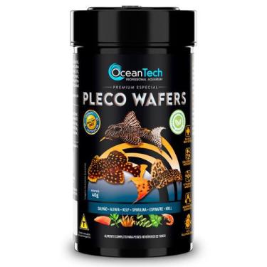 Imagem de Ração Pleco Wafers 40g Ocean Tech para Peixes De Fundo Cascudos