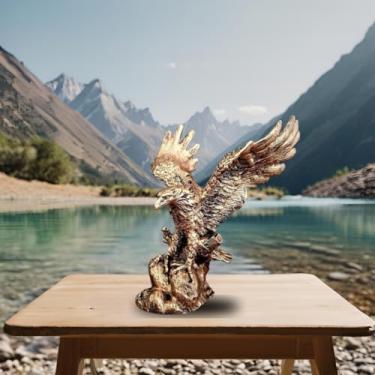 Imagem de Estatua Aguia De Resina Com Asa Aberta Cor Dourada Troféu para sala