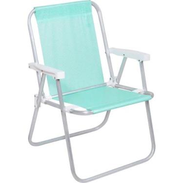 Imagem de Cadeira de Praia Alta Mormaii Lazy em Alumínio Verde Bel, Único