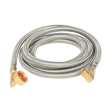 Imagem de ＫＬＫＣＭＳ Substituição de mangueira de -louças profissional com conector, acessórios para eletrodomésticos, cotovelo macho de 3/8" e cotovelo FHT de, 6 Pés