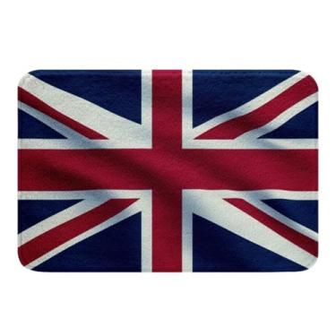 Imagem de Erosebridal Union Jack Tapete de banheiro 40,6 x 61 cm, retrô com bandeira do Reino Unido, tapete de banho felpudo para crianças, meninos, meninas, vintage, Londres, impermeável, para banheiro,