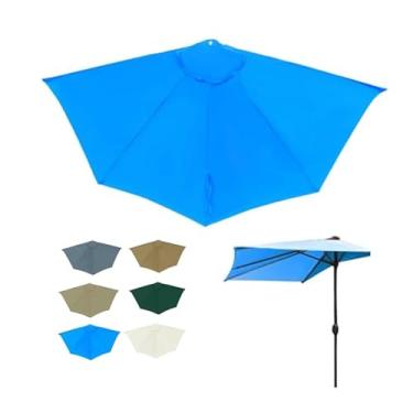 Imagem de Guarda-sol Impermeável Para Jardim E Pátio 2,75 M E 5 Nervuras Tecido De Substituição, Capa Guarda-sol Cantilever Deslocado Pátio Exterior, Para Mesa Jardim Praia (Apenas Cobertura)(Blue)