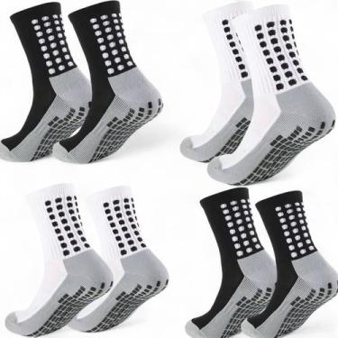 Imagem de kit 4 pares Meia Esportiva Antiderrapante Futebol Academia - Marca