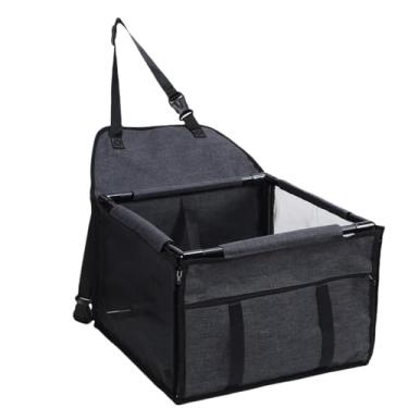 Imagem de Diydeg Assento de Carro para Cães, Assento Portátil à Prova D'água, Assentos Dobráveis para Cães Com Cinto de Segurança, para Cachorro e Gato, Pequenos e Médios Animais de Estimação (Cinza preto)