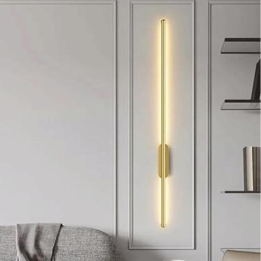Imagem de Lâmpada De Parede Led Moderna Iluminação Interna, Decoração De Arte Em Alumínio Controle De Parede De Luz De 3 Cores, Sala De Estar Quarto Banheiro Cozinha Corredor, Gold, 60CM