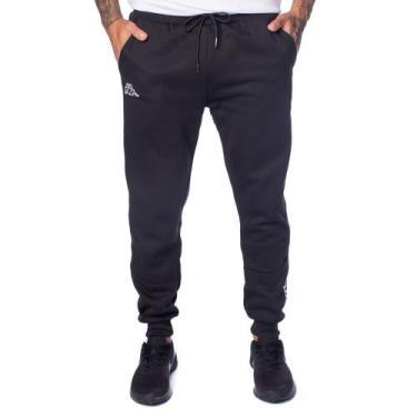 Imagem de Calça Masculina Kappa Phoebe Moletom Preto, Preto, G