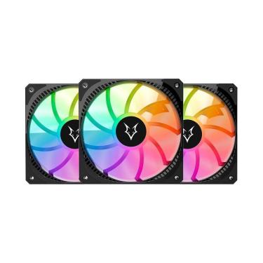 Imagem de Kit 3 Fans Husky Arctic Breeze ARGB 120mm Preto - HKCF300PT