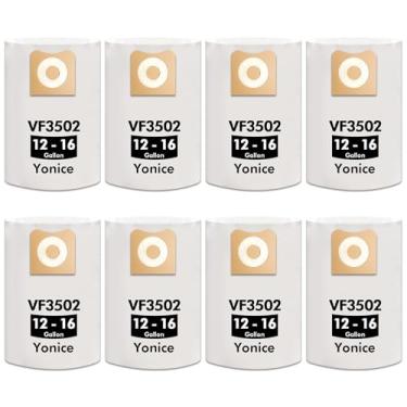 Imagem de Yonice Pacote com 8 sacos de vácuo VF3502 compatíveis com aspirador de pó seco e molhado Ridgid 12-16 galões, acessórios para coletores de poeira 23743