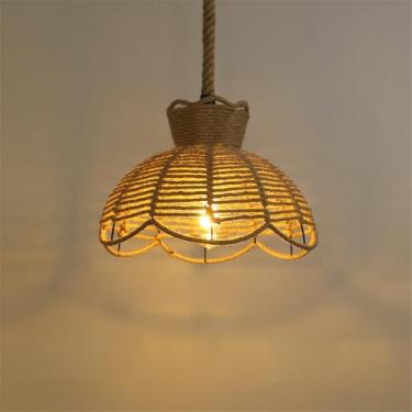 Imagem de Contemporâneo Corda De Cânhamo Restaurante Lâmpada Pendente Estilo Industrial Retro Internet Café Bar Quarto Roupa Loja Balcão Bar Candelabro (G D35CM)