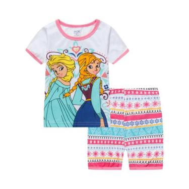 Imagem de Conjunto de Pijamas de Algodão para Meninas - Verão - Elsa e Minnie - 