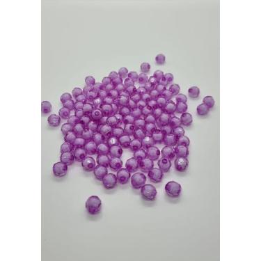 Imagem de Missanga sextavada 8mm com miolo para Customizar Terço Pulseiras e Col