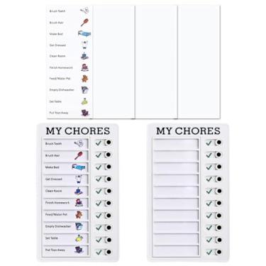 Imagem de Tabela de tarefas para crianças, quadro de lista de verificação branco de plástico com cartolina em branco, quadro de tarefas portátil destacável para crianças e adultos mochila bolsa presentes.
