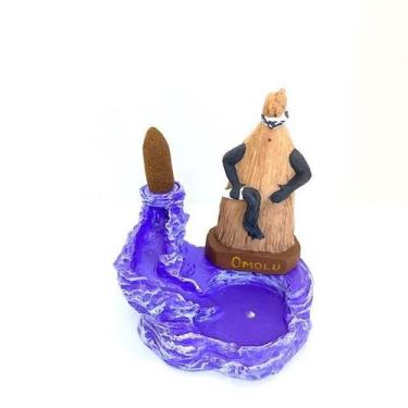 Imagem de Incensário Cascata Omolu 12 Cm Resina - Lua Mística - 100% Original - 