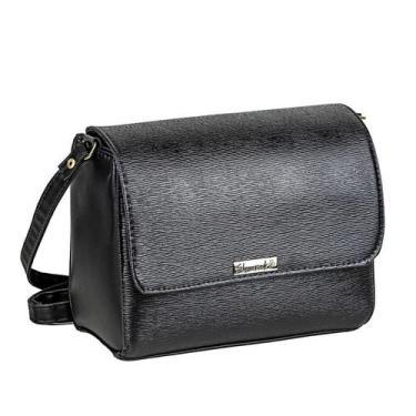 Imagem de Bolsa Baú Executiva Feminina Alça Transversal Shamrock Preta Lançament