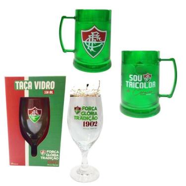 Imagem de Kit Taça Tulipa Força Gloria Tradição+ Copo Caneca Gel 300Ml - Brasfoo