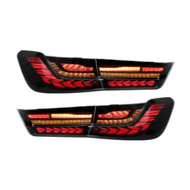 Imagem de Partuto Conjunto de luzes traseiras OLED - sequencial para carro e iluminação de animação dinâmica 3D com luz de corrida - para BMW Série 3 G20 G80 M3 330e 2019 2020 2021 plástico preto - 1 par