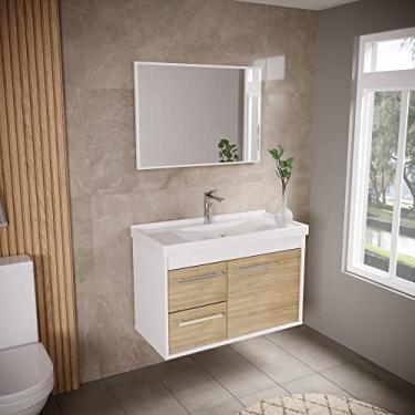 Imagem de Gabinete Armario para Banheiro 100% MDF com Cuba - Potenza 63cm (Berlin)