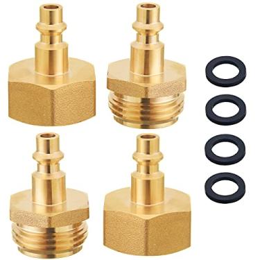 Imagem de Adaptador de sopro Winterize RV 4 peças, compressor de ar de 0,6 cm, plugue de conexão rápida para mangueira de jardim GHT 1,9 cm, adaptador de sopro para sistemas de irrigação de inverno, barco, acampamento e reboque de viagem