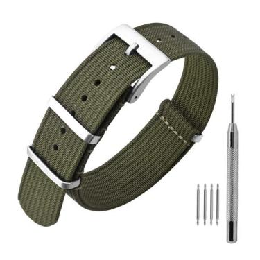 Imagem de Pulseira de relógio ANNEFIT Nylon 16 mm impermeável com fivela pratead