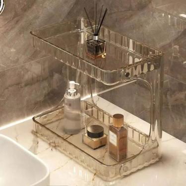 Imagem de Organizador Prateleira Diamante Acrílico Porta Maquiagem Beleza Multiu