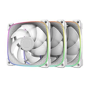 Imagem de Kit com 3 Fans Geometric Future Squama 2503W-3 ARGB Branco