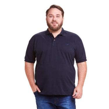 Imagem de Camiseta Polo Masculina Plus Size - Daze Modas, G3, Azul marinho