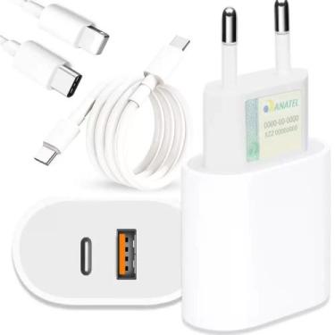 Imagem de Carregador 40W Turbo Fonte USB-C + Cabo 1M Compatível Iphone Motorola 