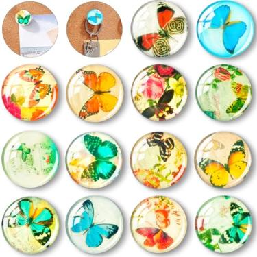 Imagem de Afagarly Lindos pinos de borboleta para quadro de cortiça, tachas de polegar divertidas, alfinetes decorativos de cortiça, animal adorável pinos de vidro para quadros de avisos, tachinhas de polegar