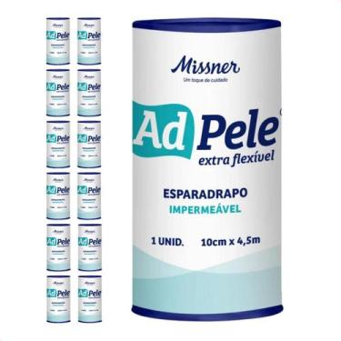 Imagem de Kit c/ 12 - Esparadrapo Impermeável Missner Adpele 10cmX4,5m