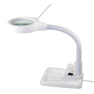 Imagem de Lupa tipo de mesa de mangueira ajustável com suporte de caneta, lupa de leitura, lâmpada de aumento de LED para idosos com baixa visão