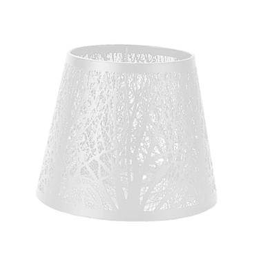 Imagem de Baoblaze Abajur de metal com padrão de árvore e gravura, capa para luminária de parede, luminárias de mesa, café e cozinha, Branco