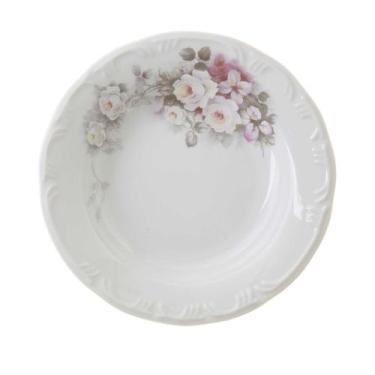 Imagem de Prato Fundo 23 Linha  Pomerode Vitória Porcelana Schmidt, Branco, 23cm