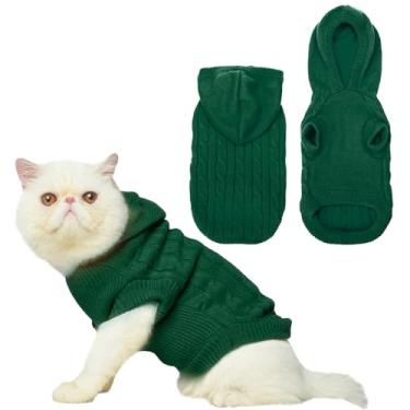 Imagem de PUPTECK Casaco de inverno para cães e gatos – Roupas macias para clima frio e tricô para gatinhos e cães pequenos, ambientes internos e externos, tricotada clássica para cachorros, gatinhos, meninas