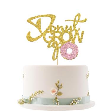 Imagem de Donut Grow up Cake Topper, Doughnut Happy Birthday Cake Decor, Baby Shower Kids First Birthday Party Decorations, Kids Themed Party Supplies, Dessert Donut Theme Party Supplies