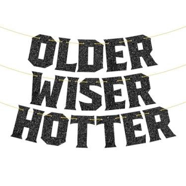 Imagem de Older Wiser Hotter Banner, Go Shawty It's Your Birthday/I Get Older But Just Never Wiser, Funny Birthday Banner for Women 30th 40th 50th 60th 70th 80th Birthday Party Decorations Sign Gift