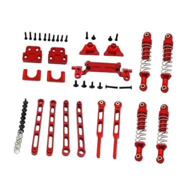 Imagem de Esquirla Kit de atualização RC 1/12, componentes de fixação, suportes de amortecedor, eixo dianteiro e traseiro, hastes de tração fixas para caminhões modelo, Vermelho
