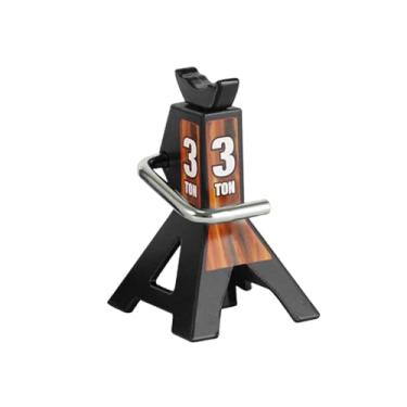 Imagem de Almencla Suporte de macaco para carro RC, ferramenta de elevação, ferramenta de reparo de metal, decoração de brinquedo simulado, altura ajustável para modelo, Preto