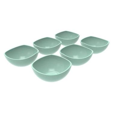 Imagem de Conjunto 6 Potes de Sobremesa Doces 265ml Plástico Verde Menta Trio Cr