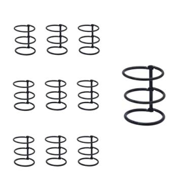Imagem de WEAXIO 10 peças de fichário de folhas soltas de metal com 3 anéis - Anéis de livro articulados divididos com fecho de pressão de 30 mm para álbuns de fotos DIY, cadernos recarregáveis, capas de