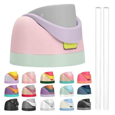 Imagem de A tampa de substituição contém canudos para garrafa de água Owala Freesip, compatível com tampa e tampa Owala, acessórios premium para garrafas de 473 ml, 680 g, 946 ml, 1134 g, à prova de vazamento