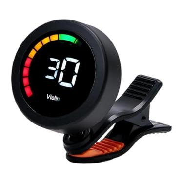 Imagem de simhoa Afinador de guitarra com clipe, fácil de usar, display LCD versátil, afinação rápida e precisa, banjo, ukulele para iniciantes, baixo, violino, Preto