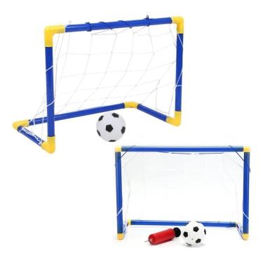 Imagem de Kit 2 Traves Futebol Infantil Mini Golzinho +2 Bola 2 Bomba