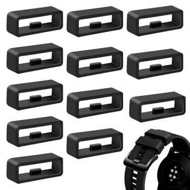 Imagem de Pacote com 12 pulseiras compatíveis com Garmin Forerunner 35/235/255/265/735XT, anéis de fixação para Forerunner 965/955/945/935, prendedor de pulseira de relógio de substituição de silicone de 22 mm
