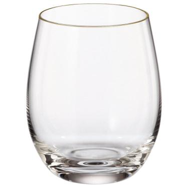 Imagem de Jogo De 6 Copos Whisky Cristal 410ml Gold Rim Mergus Bohemia