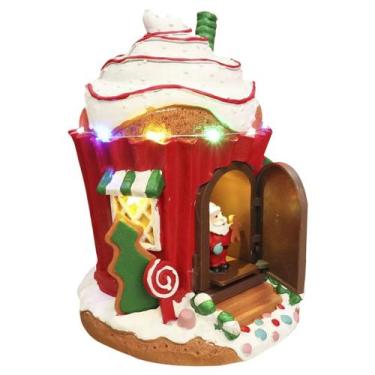 Imagem de Casa Papai Noel Natal Cupcake Natalino Musica Som Led Enfeite Decoraça