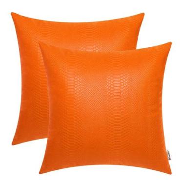 Imagem de Almofadas de couro laranja BRAWARM 55 cm x 55 cm Snake Pack 2