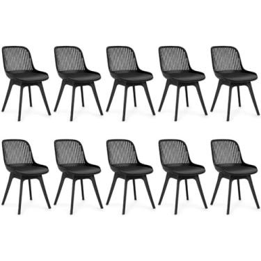 Imagem de Kit 10 Cadeiras de Jantar Estofada Design Marcela - Preto