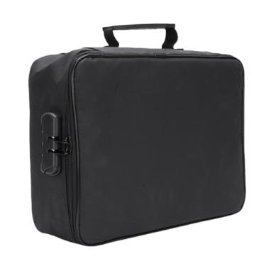 Imagem de TOPINCN Caixa de Documentos à Prova de água, Bolsa de Joias Resistente Ao Fogo, Recipiente Organizador de Certificados, Estojo de Armazenamento de Arquivo Portátil Com Trava de