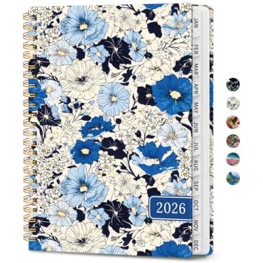 Imagem de Agenda 2026 – Agenda semanal e mensal, janeiro de 2026 a dezembro de 2026, agenda de calendário 2026 com encadernação em espiral, bolso interno, perfeito para material escolar de escritório em casa